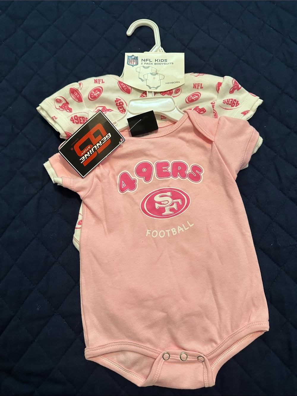 NFL Pink San Francisco 49ers 3-6 Months Bodysuit 2-Pack